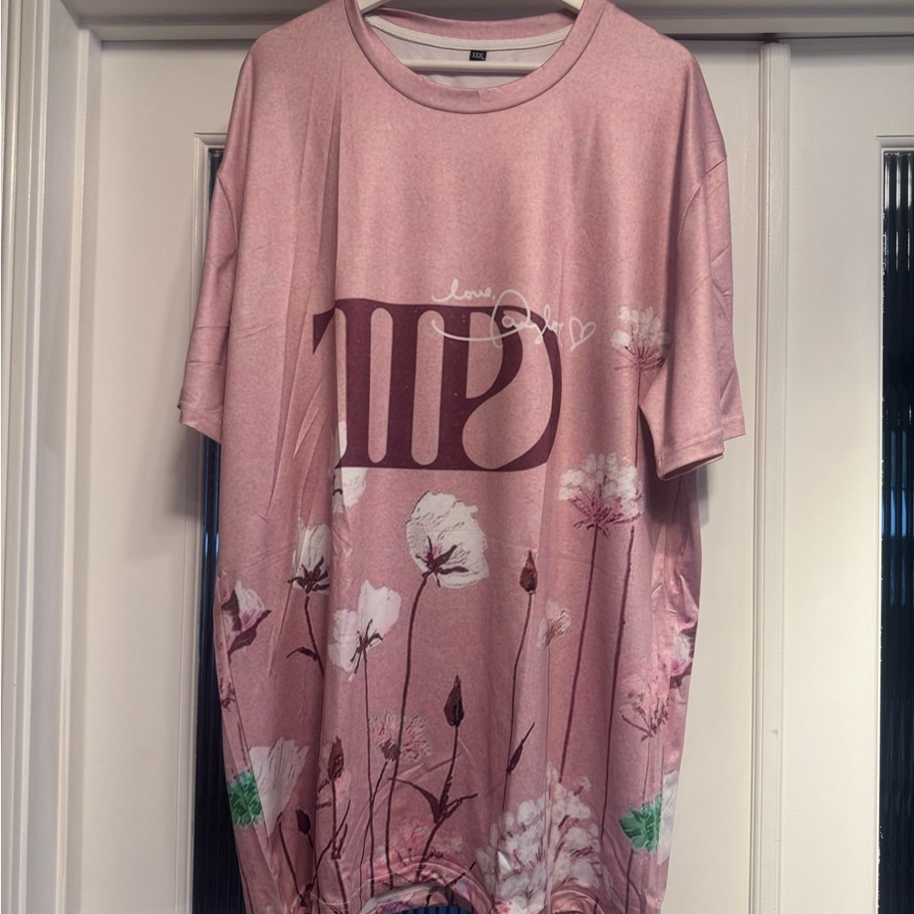 Pink Graphic T-Shirt with Floral Design